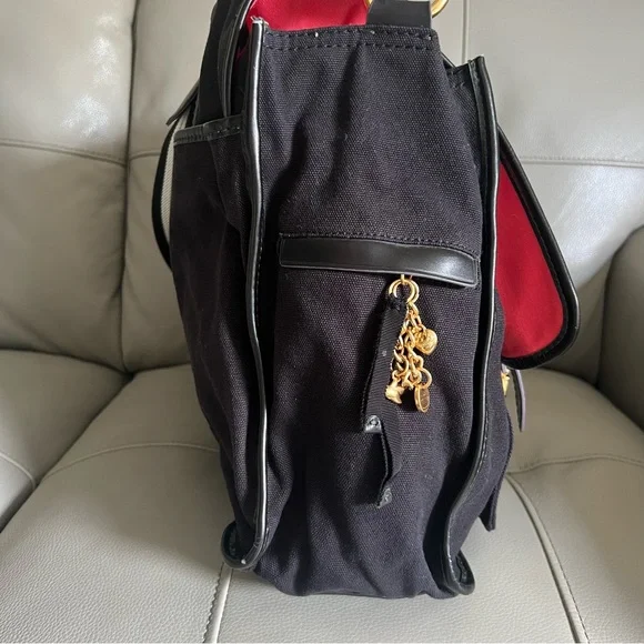 Vintage JUICY COUTURE 3 way Hand Shoulder Bag Canvas Black Messenger Crossbody